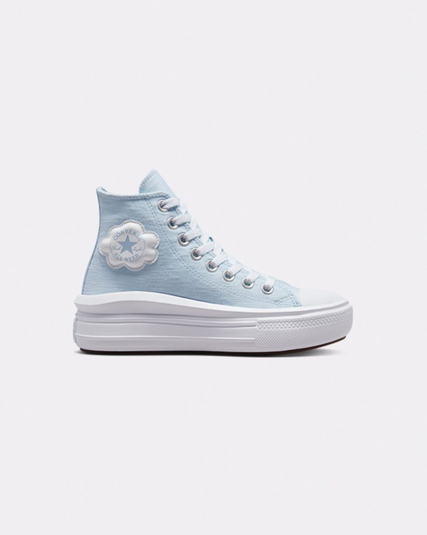 Sapatos Plataforma Converse Chuck Taylor All Star Move Cloud Patch Cano Alto Menina Azuis | PT I080913